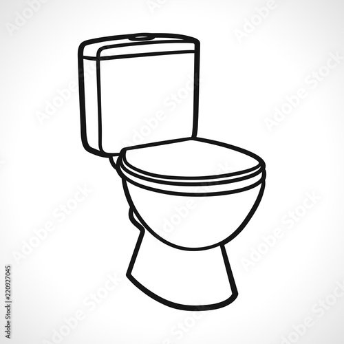 Vector toilets on white background