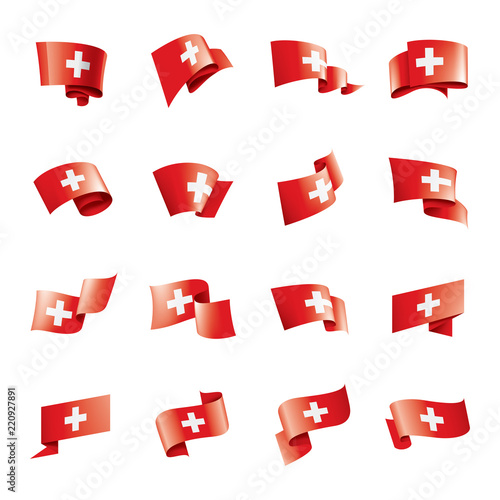 Switzerland flag, vector illustration on a white background