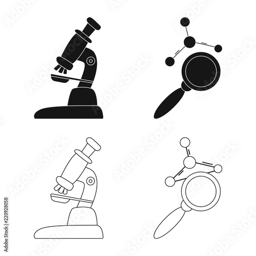 Vector illustration of genetic and plant logo. Collection of genetic and biotechnology stock symbol for web.