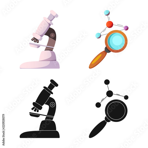 Vector illustration of genetic and plant sign. Collection of genetic and biotechnology stock symbol for web.