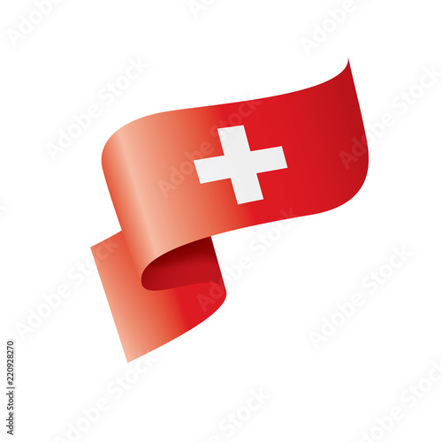 Switzerland flag, vector illustration on a white background