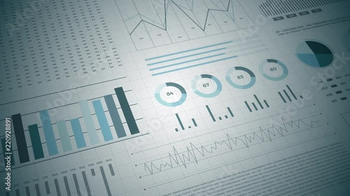 Statistics, financial market data, analysis and reports, numbers and graphs.