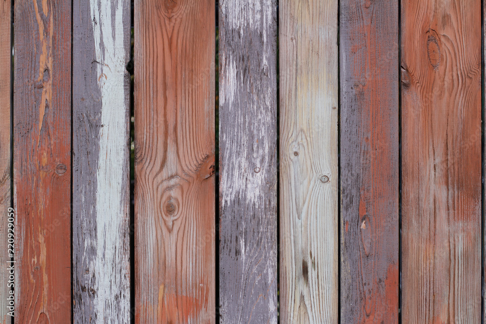 Fototapeta premium Old colorful wooden wall as background or texture