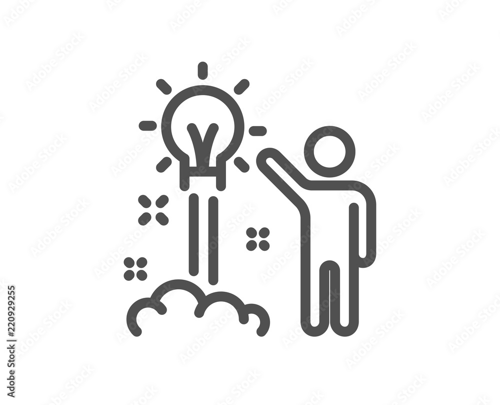 Creative idea line icon. Human launch startup sign. Inspiration symbol. Quality design element. Classic style creative idea icon. Editable stroke. Vector Creative idea line icon. Human launch startup sign. Inspiration symbol. Quality design element. Classic style creative idea icon. Editable stroke. Vector
