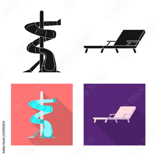 Isolated object of pool and swimming logo. Collection of pool and activity stock vector illustration.