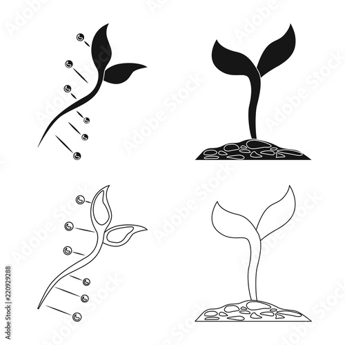 Vector illustration of genetic and plant sign. Collection of genetic and biotechnology vector icon for stock.