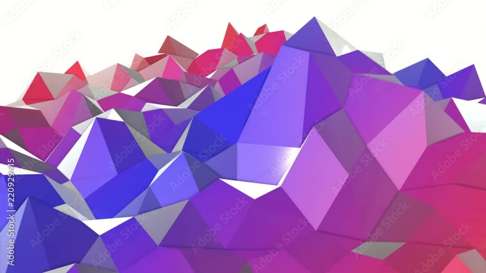 deforming low-polygonal plane. abstract background. 3D rendering deforming low-polygonal plane. abstract background. 3D rendering