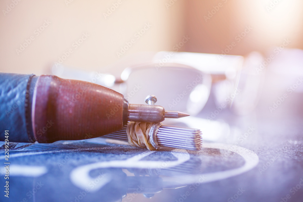 tools for working on a granite Stock Photo Adobe Stock
