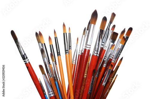 Paintbrushes isolated on white background with clipping path