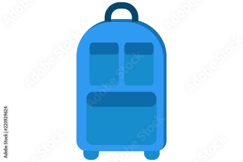 Mochila azul de la vuelta al cole. 