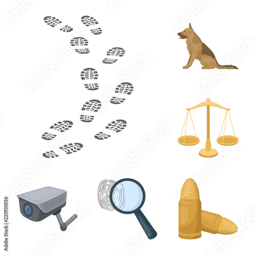 Prison and the criminalcartoon icons in set collection for design.Prison and Attributes vector symbol stock web illustration.