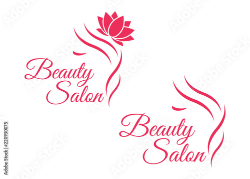 Beautiful woman logo template for hair salon, beauty salon, cosmetic. Background hair salon