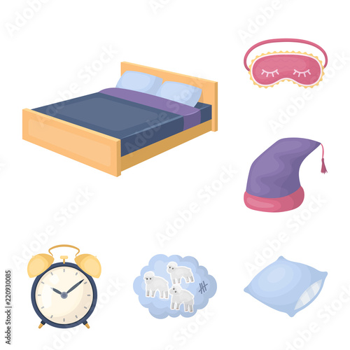 Rest and sleep cartoon icons in set collection for design. Accessories and comfort vector symbol stock web illustration.