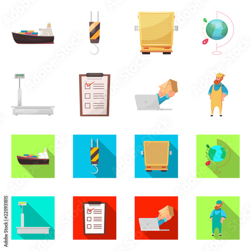 Isolated object of goods and cargo logo. Set of goods and warehouse vector icon for stock.