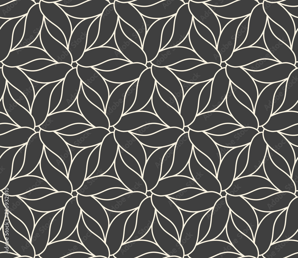 Seamless flower pattern on dark grey background