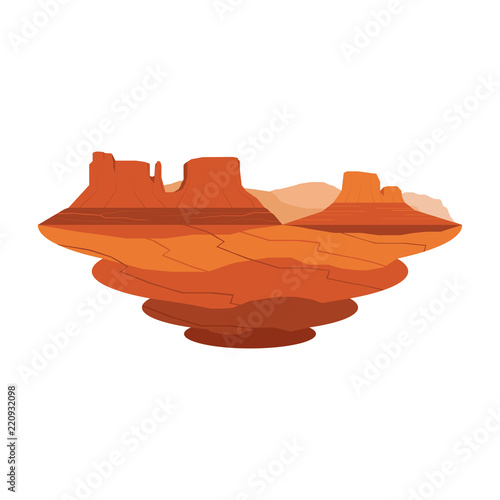 Monument Valley Sandstone Mountain Desert Landscape Vector Set 2
