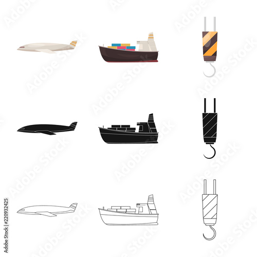 Isolated object of goods and cargo logo. Set of goods and warehouse stock vector illustration.