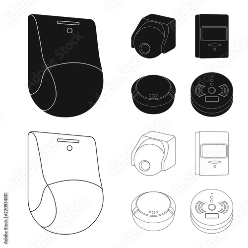 Vector design of cctv and camera sign. Set of cctv and system vector icon for stock.