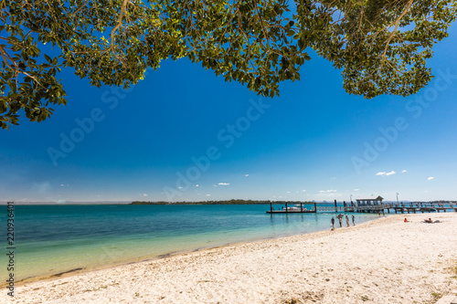 BRIBIE ISLAND  AUS - SEPT 1 2018  Beach  near the Bongaree jetty on west side of Bribie Island  Queensland  Australia