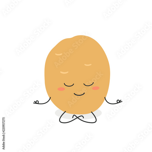 Cartoon potato meditation