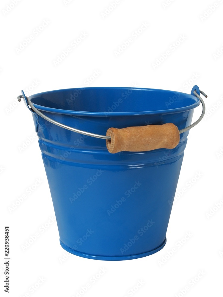 Blue bucket on white Blue bucket on white