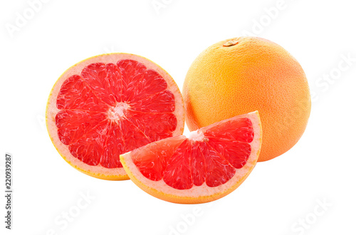 Fresh Grapefruit isolated on white background.