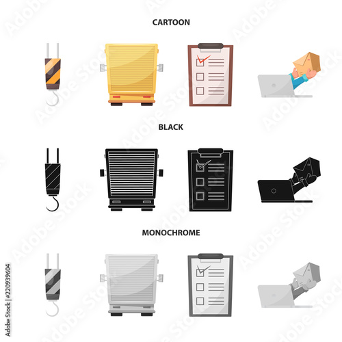 Vector illustration of goods and cargo sign. Collection of goods and warehouse vector icon for stock.