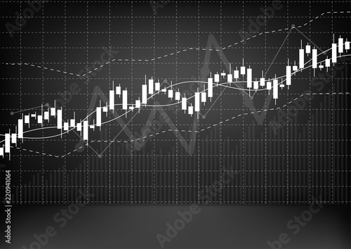 Business candle stick graph chart of stock market investment trading on background design. Bullish point, Trend of graph. Vector illustration