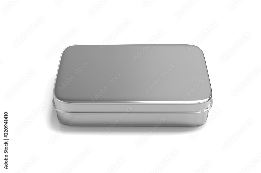 Metal Box on isolated white background, 3d illustration Metal Box on isolated white background, 3d illustration