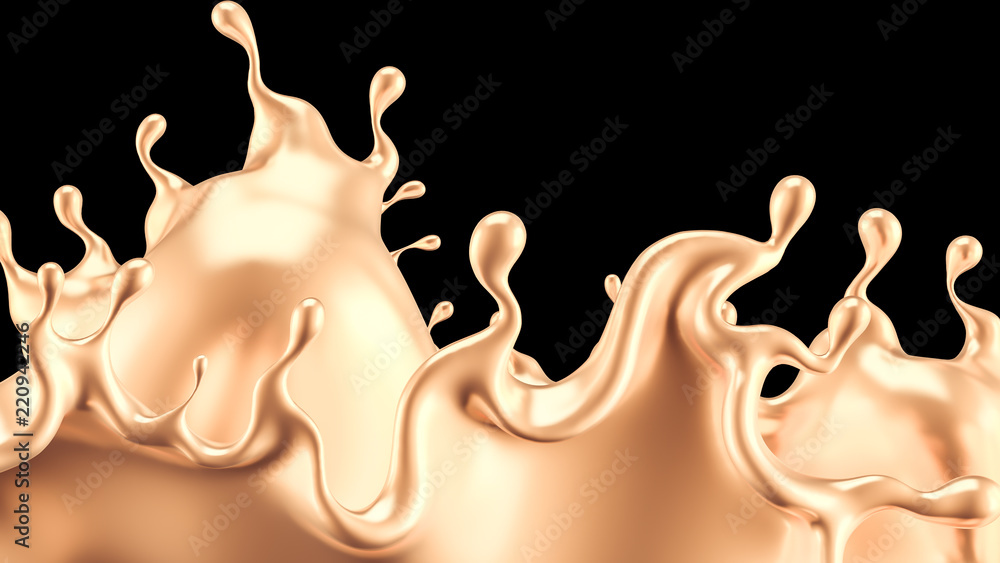 Splash gold. 3d illustration, 3d rendering. Splash gold. 3d illustration, 3d rendering.