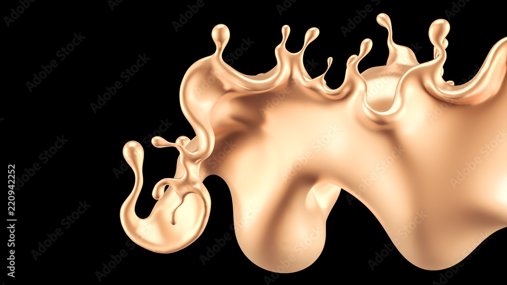 Splash gold. 3d illustration, 3d rendering. Splash gold. 3d illustration, 3d rendering.