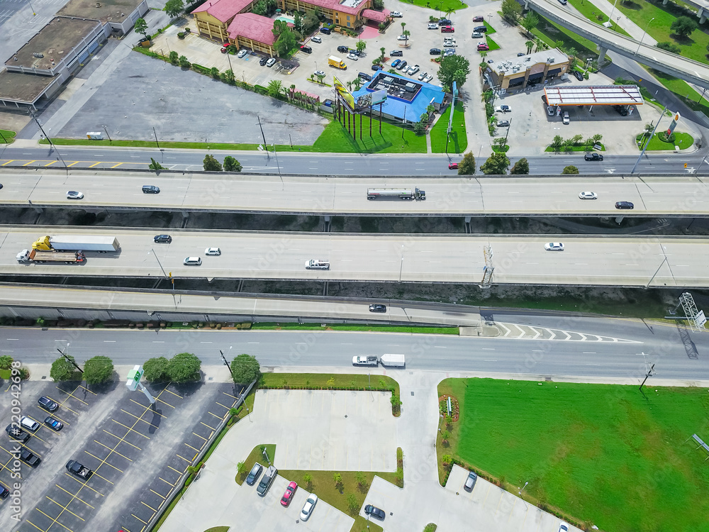 Nightly degree vertical view highway 90 (U.S. Route 90, US90) and