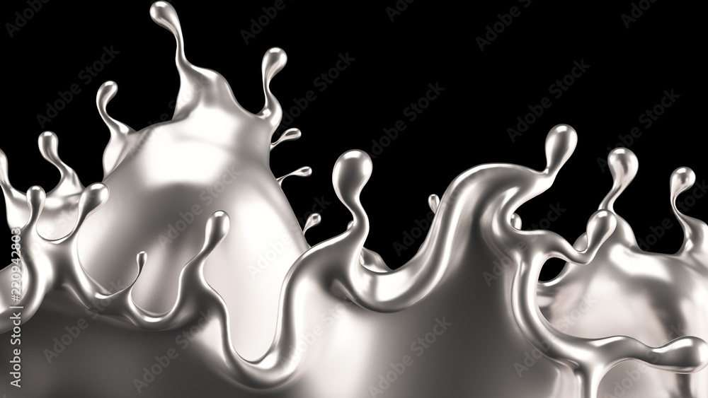 Splash silver. 3d illustration, 3d rendering. Splash silver. 3d illustration, 3d rendering.