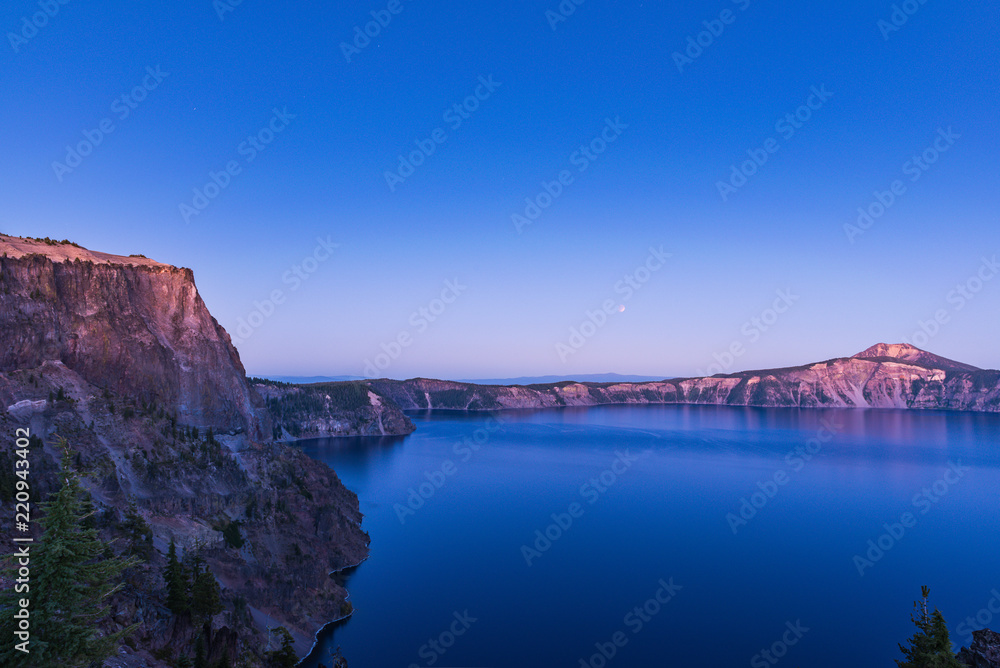 scenic view at dusk in Crater lake National park,Oregon,usa.