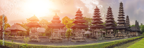 Traditional balinese hindu Temple Taman Ayun in Mengwi. Bali, Indonesia with sunlight