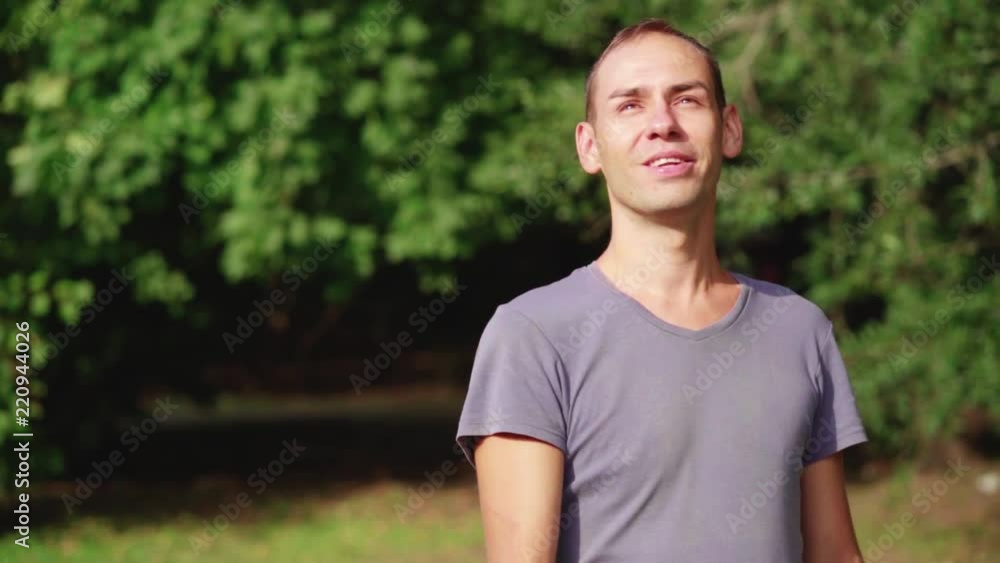 Portrait of man holding bitcoin in his hand. Portrait of man holding bitcoin in his hand.