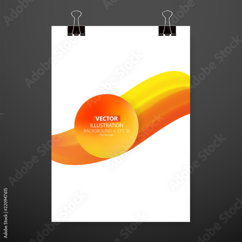 Modern abstract cover. Cool gradient waves composition. Eps10 vector.