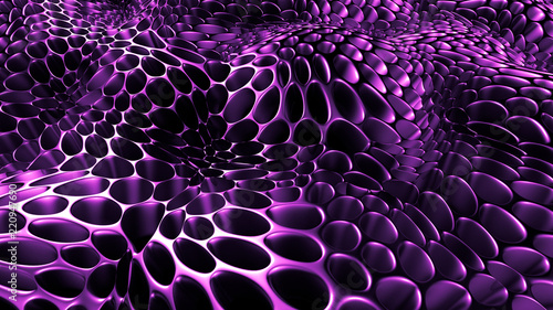 Purple metal black background. 3d illustration, 3d rendering.
