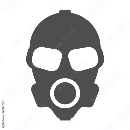 Vector Gas mask with flat and solid color style.