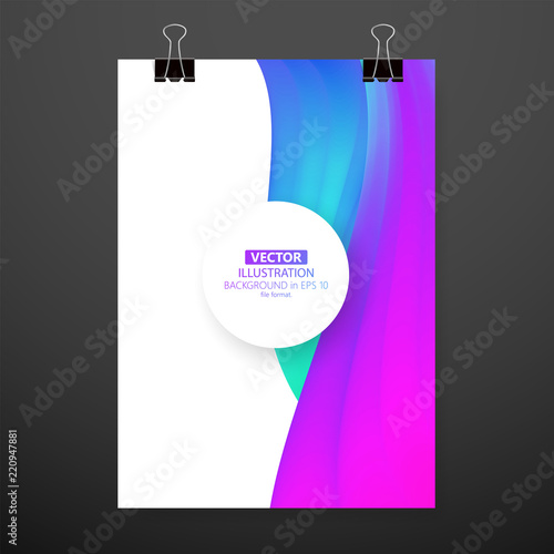 Modern abstract cover. Cool gradient waves composition. Eps10 vector.