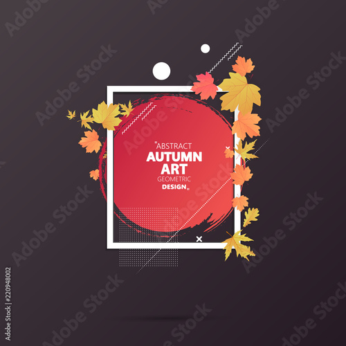 Autumn abstract frame layout decorate with leaves for shopping sale or promo poster and frame leaflet or web banner.Vector illustration