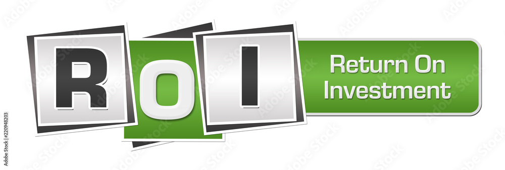 ROI - Return On Investment Green Grey Squares Bar ROI - Return On Investment Green Grey Squares Bar