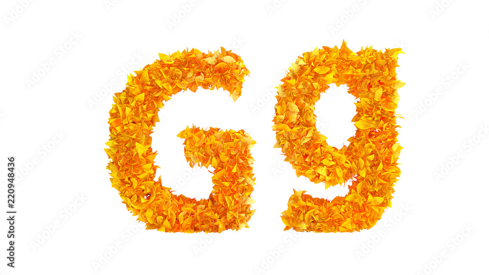 Autumn font. 3d illustration, 3d rendering.