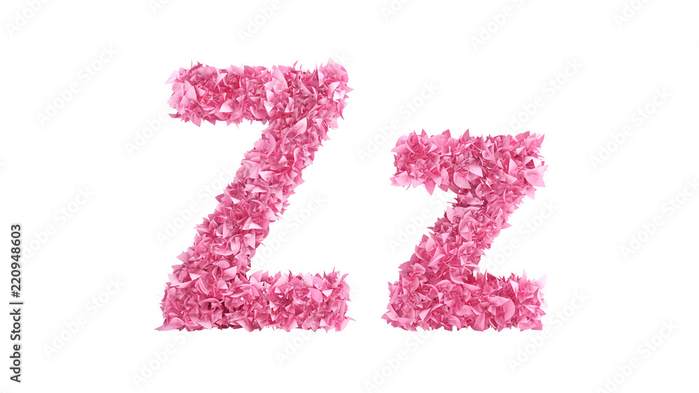 Pink flowers font. 3d illustration, 3d rendering. Pink flowers font. 3d illustration, 3d rendering.
