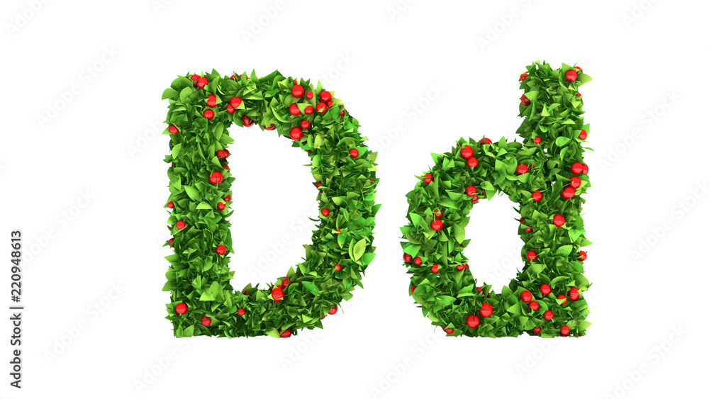 Summer berries font. 3d illustration, 3d rendering. Summer berries font. 3d illustration, 3d rendering.