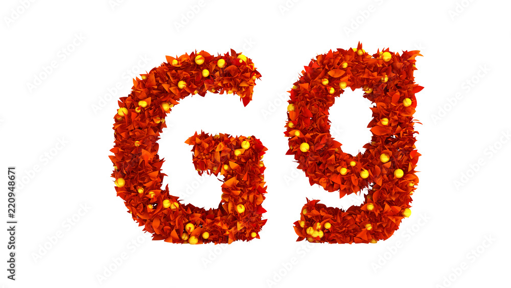 Foliage autumn berries font. 3d illustration, 3d rendering. Foliage autumn berries font. 3d illustration, 3d rendering.