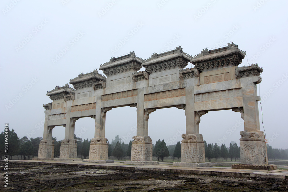 Memorial arch in the Eastern Royal Tombs of the Qing Dynasty, china