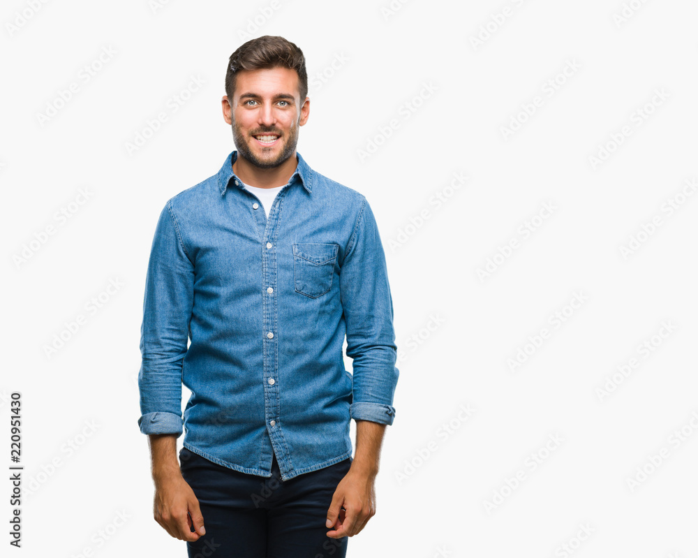 Young handsome man over isolated background with a happy and cool smile on face. Lucky person. Young handsome man over isolated background with a happy and cool smile on face. Lucky person.