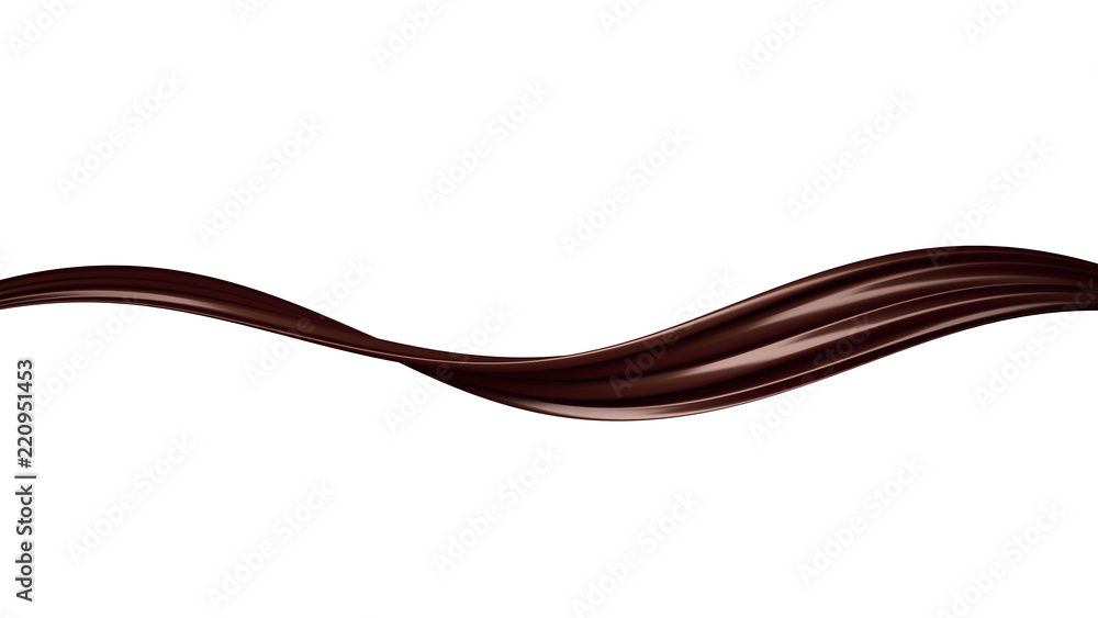 A splash of dark chocolate. 3d illustration, 3d rendering. A splash of dark chocolate. 3d illustration, 3d rendering.