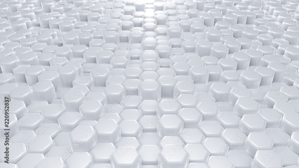 White hexagon background. 3d illustration, 3d rendering. White hexagon background. 3d illustration, 3d rendering.